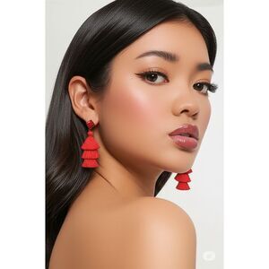 Sugarfix Red Earrings Baublebar Tier Tassel Earrings Sugarfix Jewelry